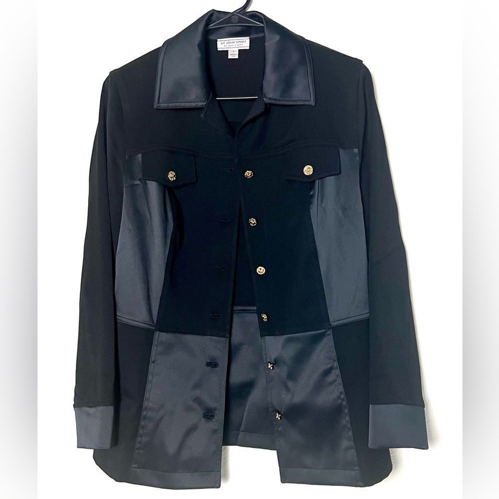 St. John Sport by Marie Black Blazer with Gold Buttons
